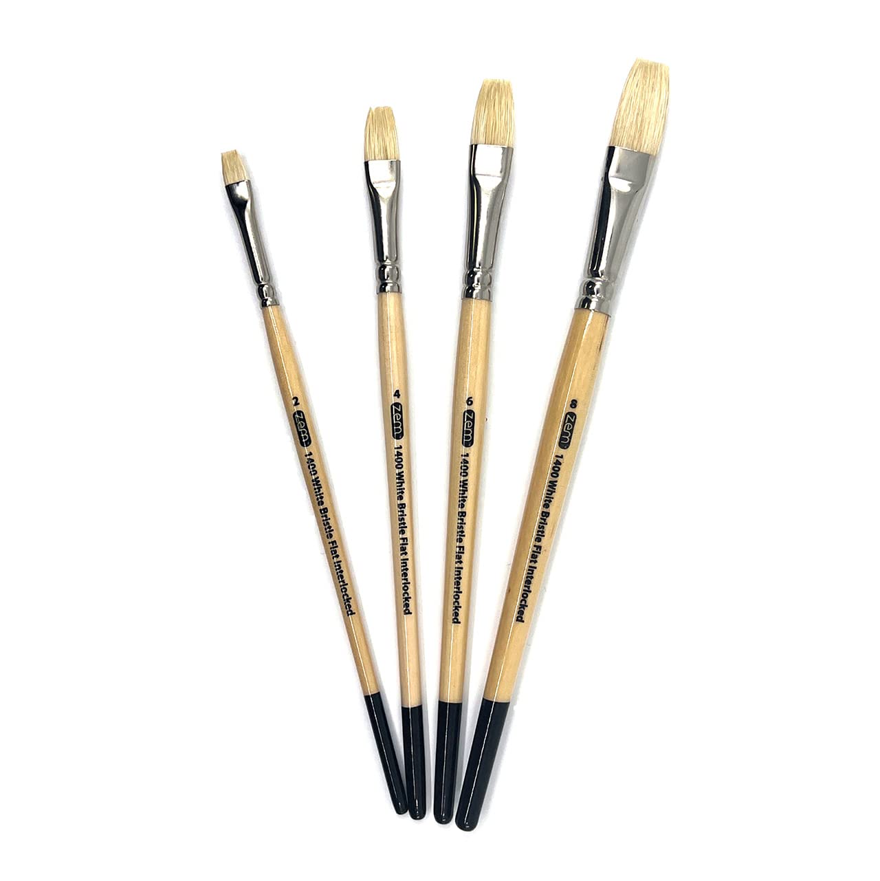 Amazon.com: ZEM Brush Interlocked White Hog Bristle Artist Brush