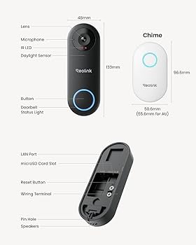Amazon.com: REOLINK Video Doorbell WiFi Camera - Wired 2K Outdoor