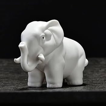 Amazon.co.jp: はくしょう 白象 置物 オブジェ 動物 インテリア 磁器製
