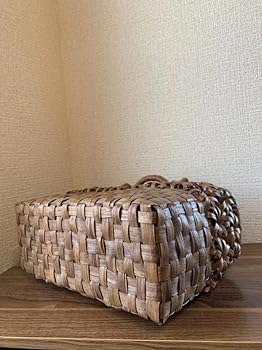 Amazon | 山葡萄かごバッグ 手作り かごバッグ 【市松編み・立体花編み