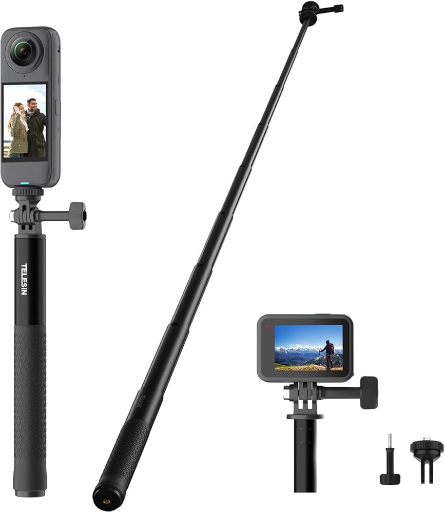 Amazon | TELESIN 150cm 軽量自撮り棒 アクションカメラ用