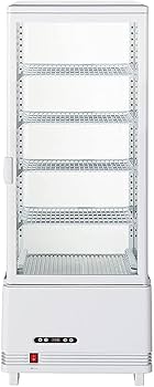 Amazon | Hijiru 4面ガラス冷蔵ショーケース100L／ホワイト【HJR