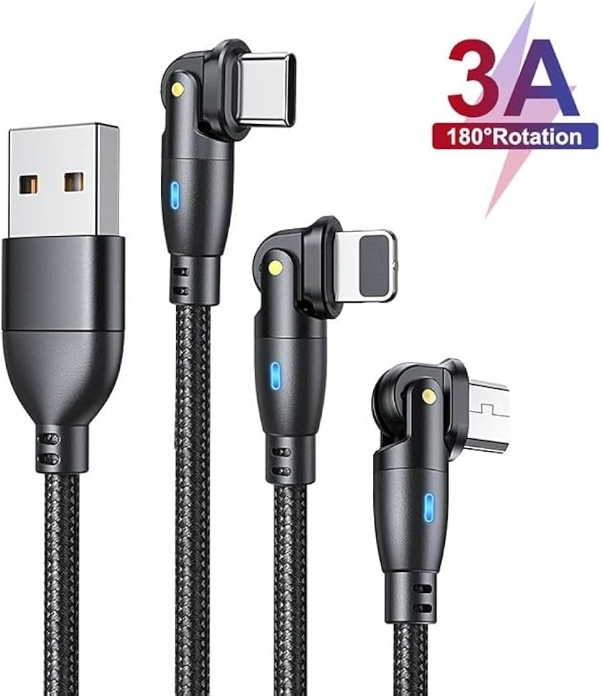 Amazon.co.jp: USB Type Cケーブル 180度回転 L字型 PD 60W 対応 急速