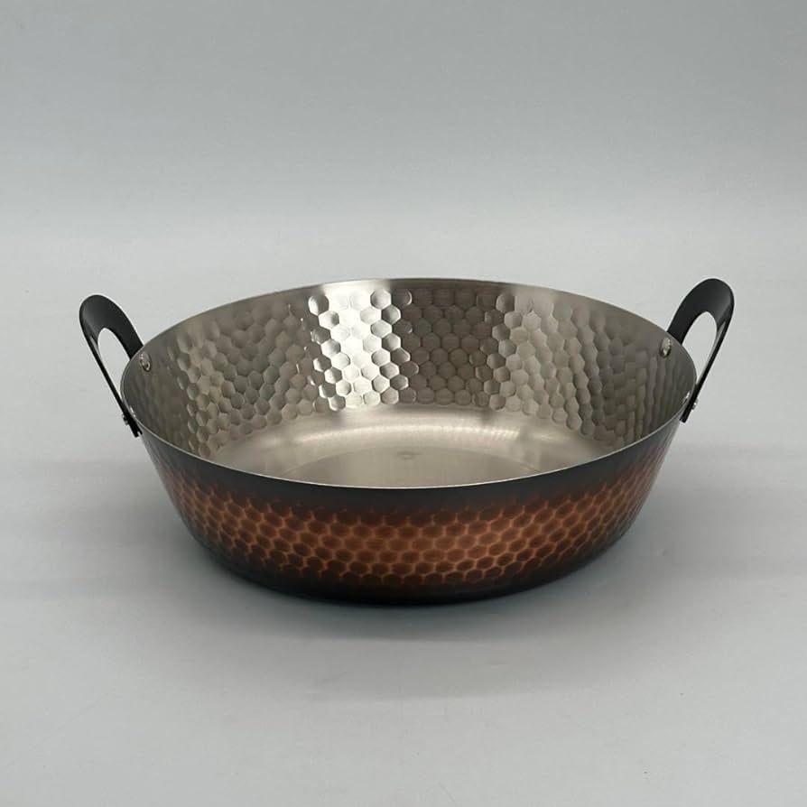 Amazon | IH対応 24cm 天ぷら鍋 鎚目 銅製 揚げ物鍋 両手鍋 調理器