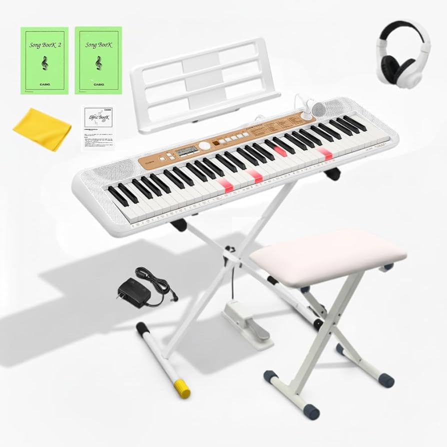 Amazon | 【全てホワイトで揃う同色セット】カシオ LK-340 WE ホワイト