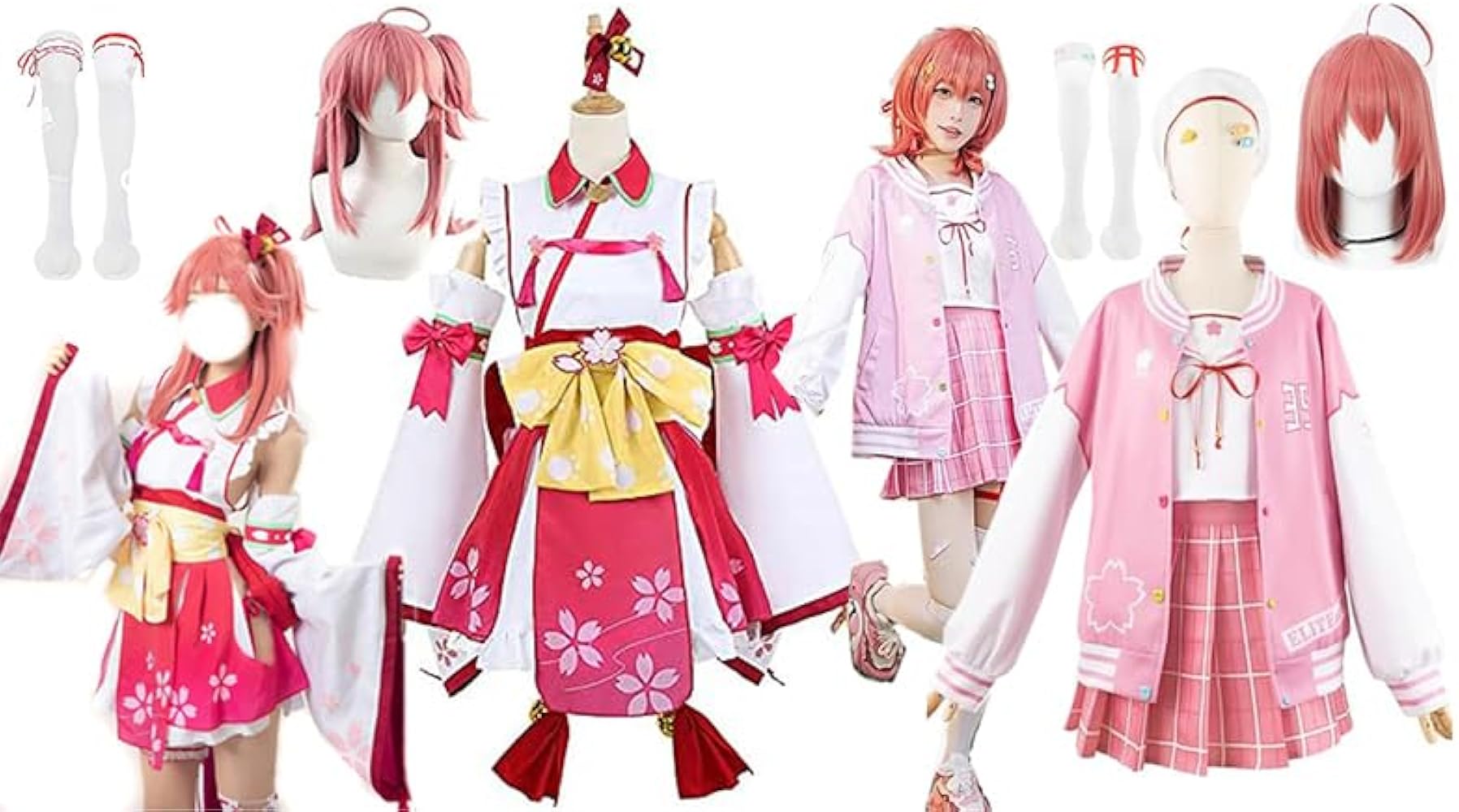 Amazon.co.jp: [楽コス] さくらみこ 桜巫女 コスプレ 衣装 2種類