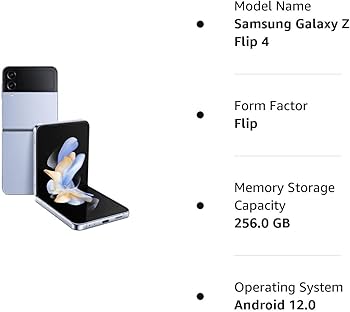 Amazon.com: Samsung Galaxy Z Flip 4 5G, US Version, 256GB, Blue