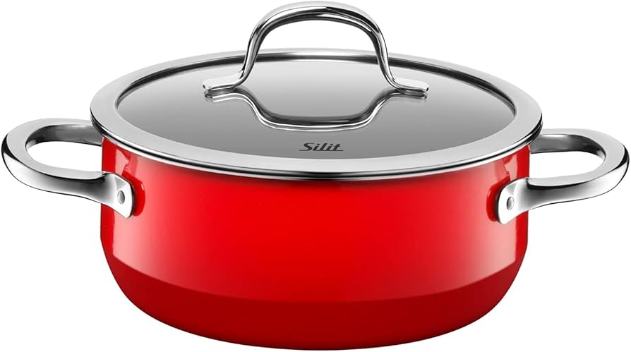 Amazon.com: Silit Pot Ø 20 cm Approx. 2.4L Passion Red Pouring Rim