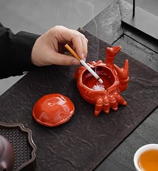 Amazon.co.jp: 灰皿 蟹 工事 キャラクター テーブル用灰皿 卓上灰皿 大