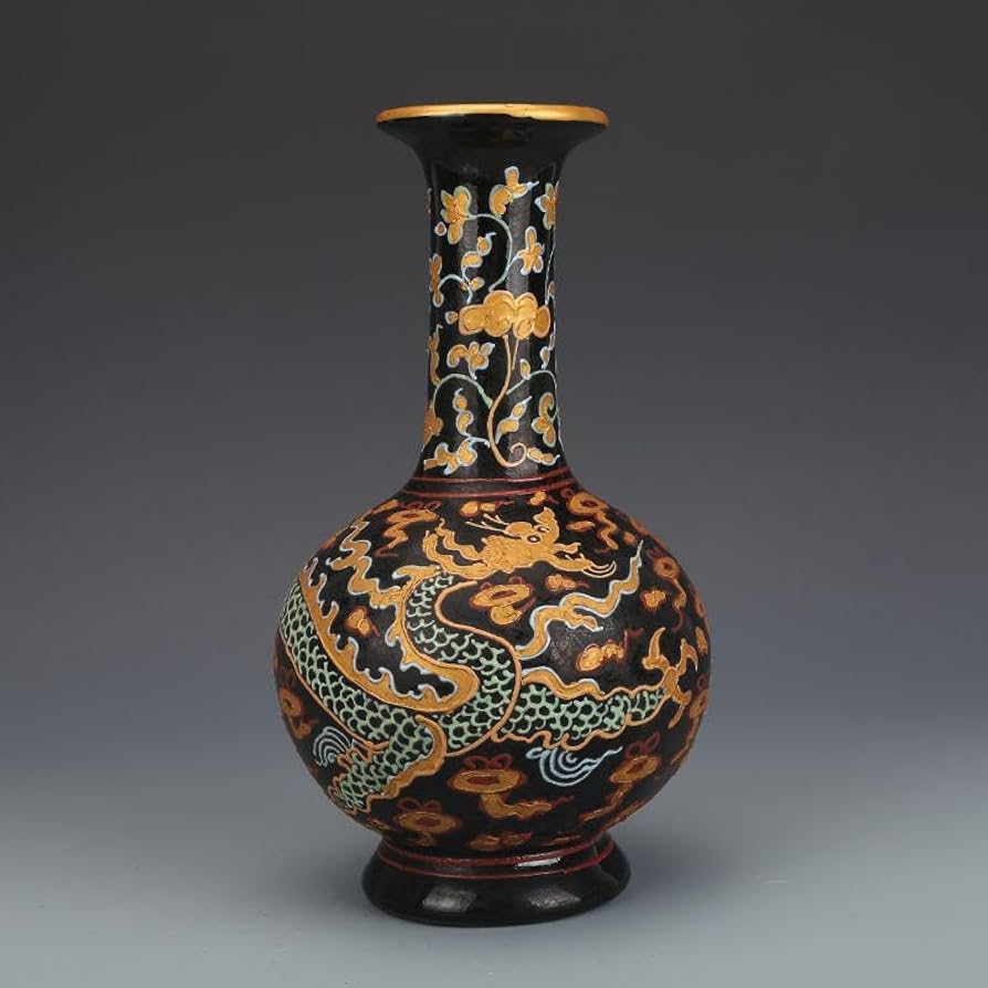 清乾隆青花寿桃紋花瓶 景徳鎮 陶磁器 装飾品 現代工芸品美術品 置物 清