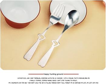 Amazon.com: OSALADI Heart-Shaped Handle Spoon and Fork Set