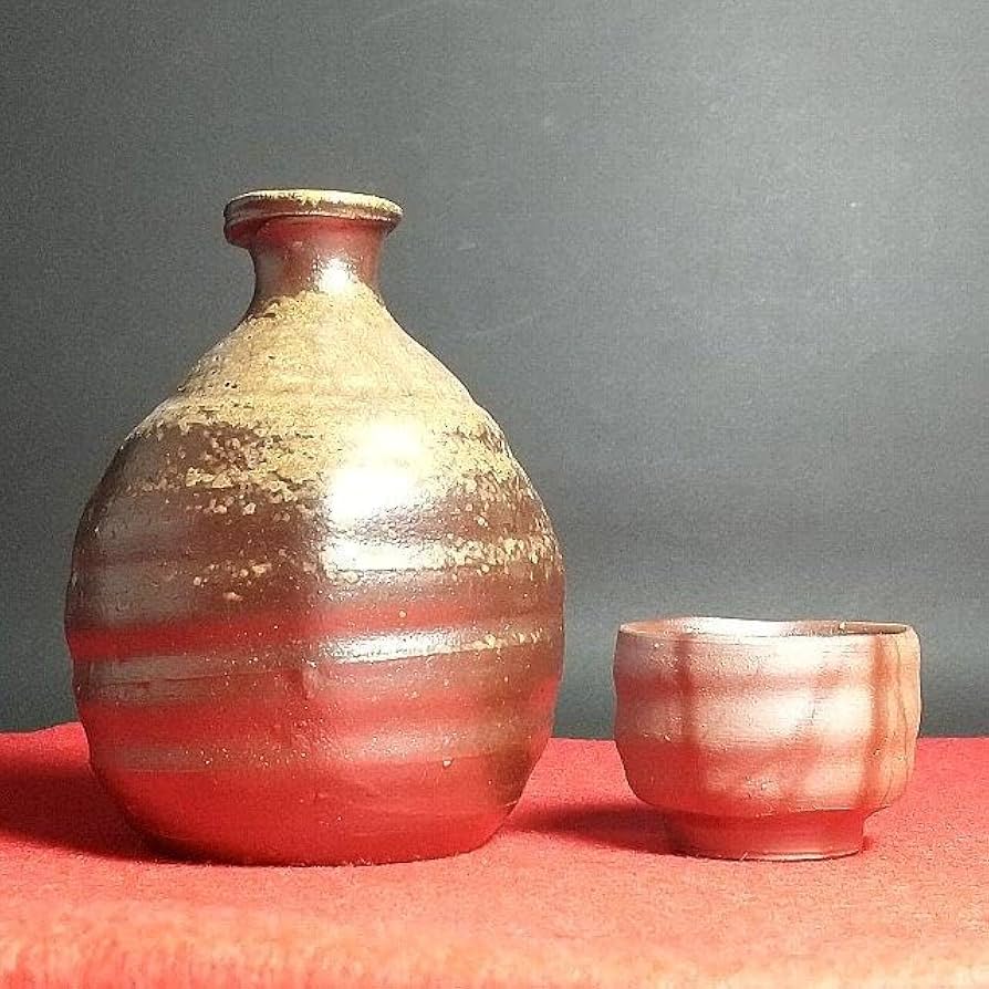 Amazon.co.jp: 備前焼 徳利 ぐい呑 奈義法然窯 中尾晃 : ホーム＆キッチン