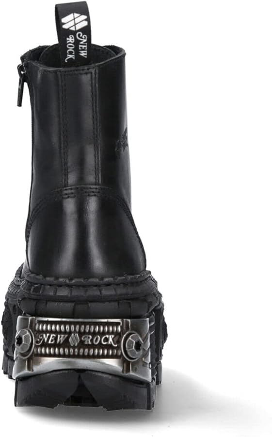 Amazon.com | New Rock Boots WALL083C-S4 Mens Metallic Black