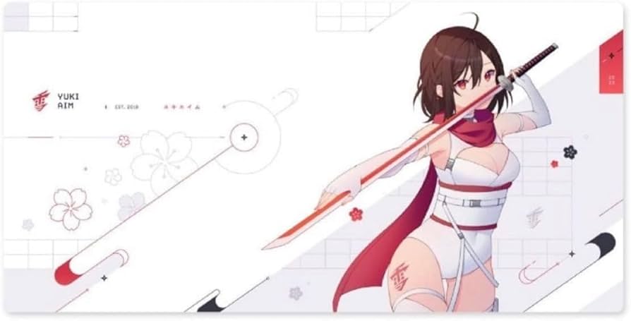 Amazon.co.jp: yukiaim katana white マウスパッド 40x75x0.3cm