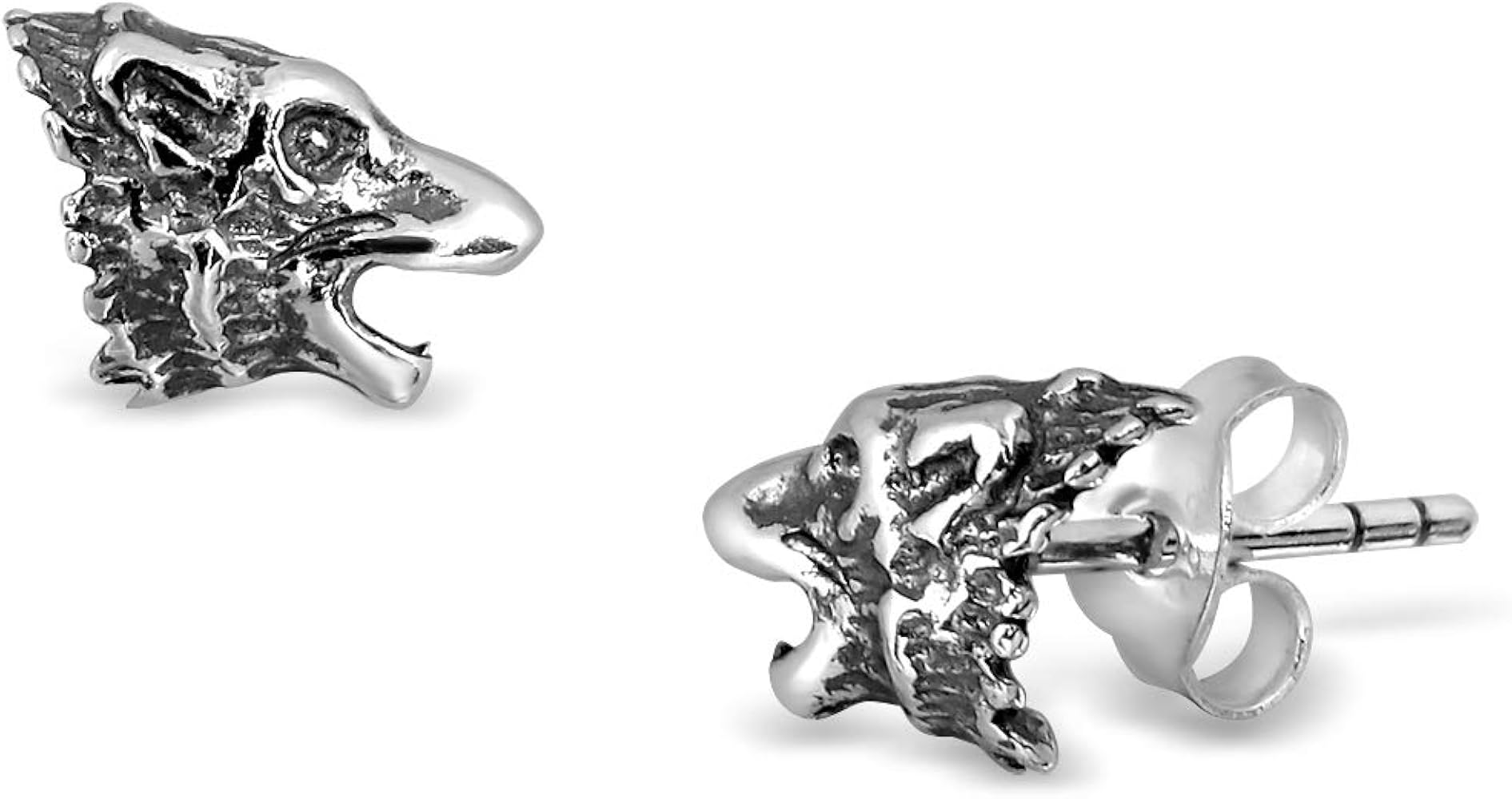 Amazon.com: WithLoveSilver 925 Sterling Silver Wolf Howling Stud