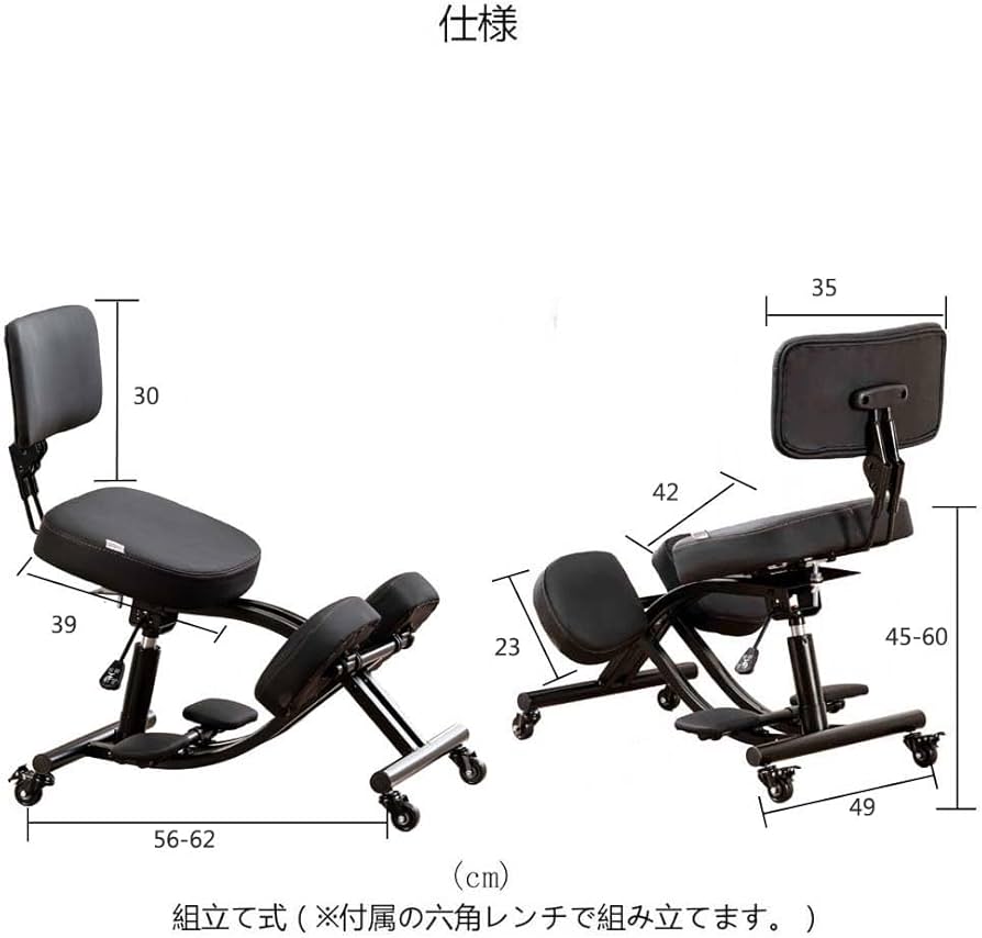 Amazon｜バランスチェア 背筋が伸びる ガス圧昇降 大人用 背もたれ