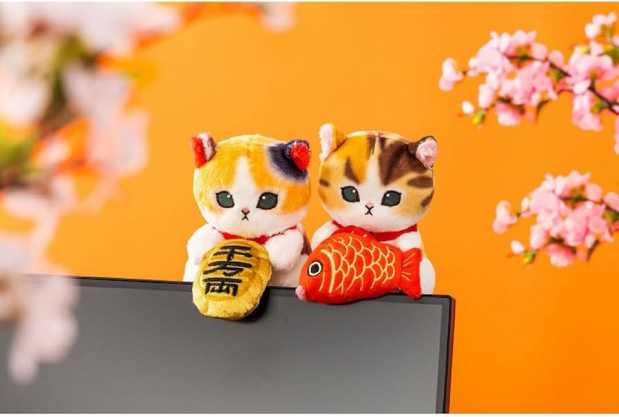 Amazon.co.jp: mofusand にゃんこが見守るデスクトップひっかけ