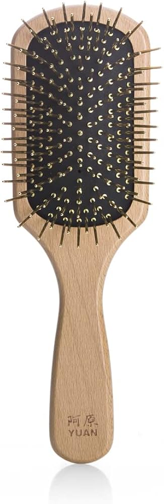 Amazon | 阿原/YUAN(ユアン) パドルブラシ 金好梳 24K メッキ 頭皮