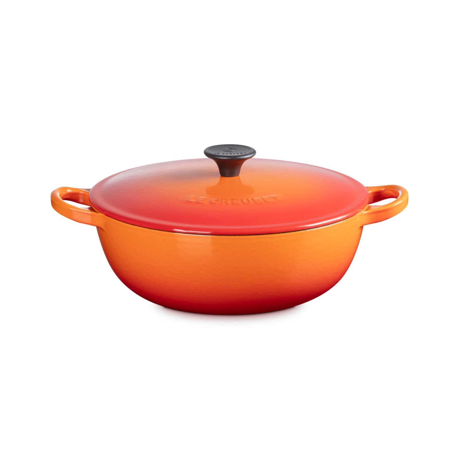 Amazon｜[ルクルーゼ] マルミット オレンジ 22cm 内側 マット