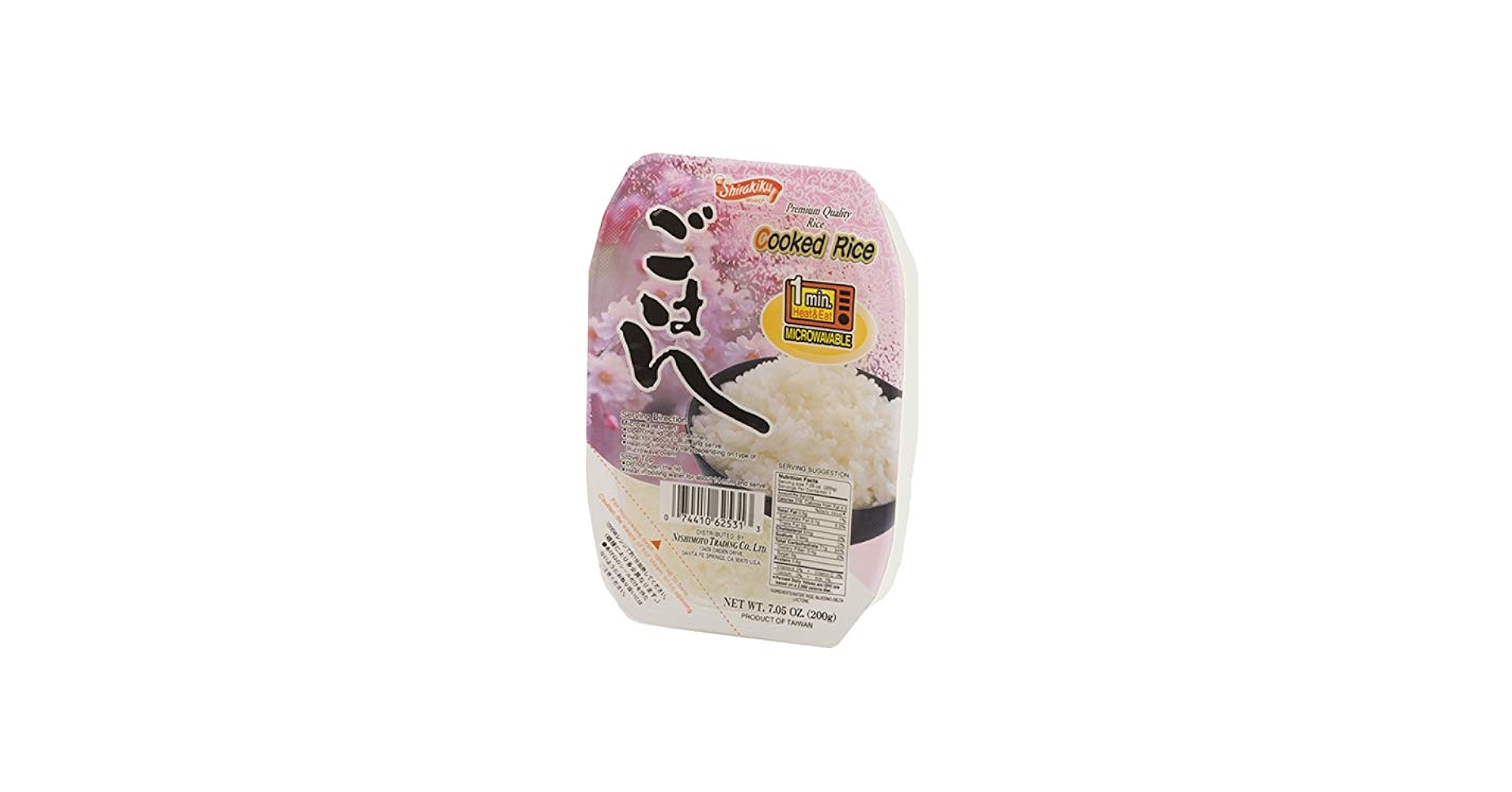 Amazon.com : Shirakiku Cooked White Rice, 7.05 oz (200g) Units
