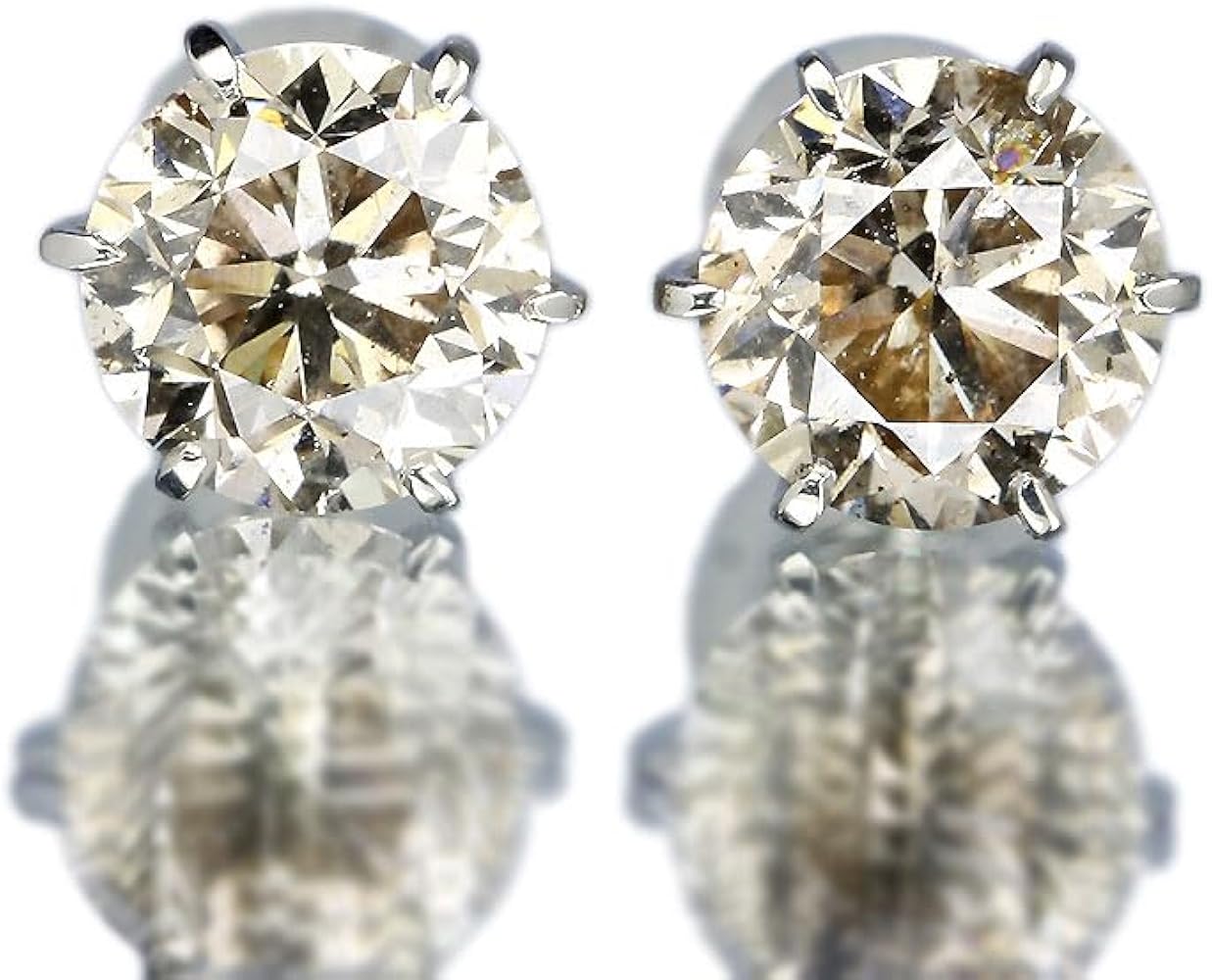 Amazon | 2カラット ダイヤモンド ピアス 1.0×1.0ct Pt900 Hカラー SI2