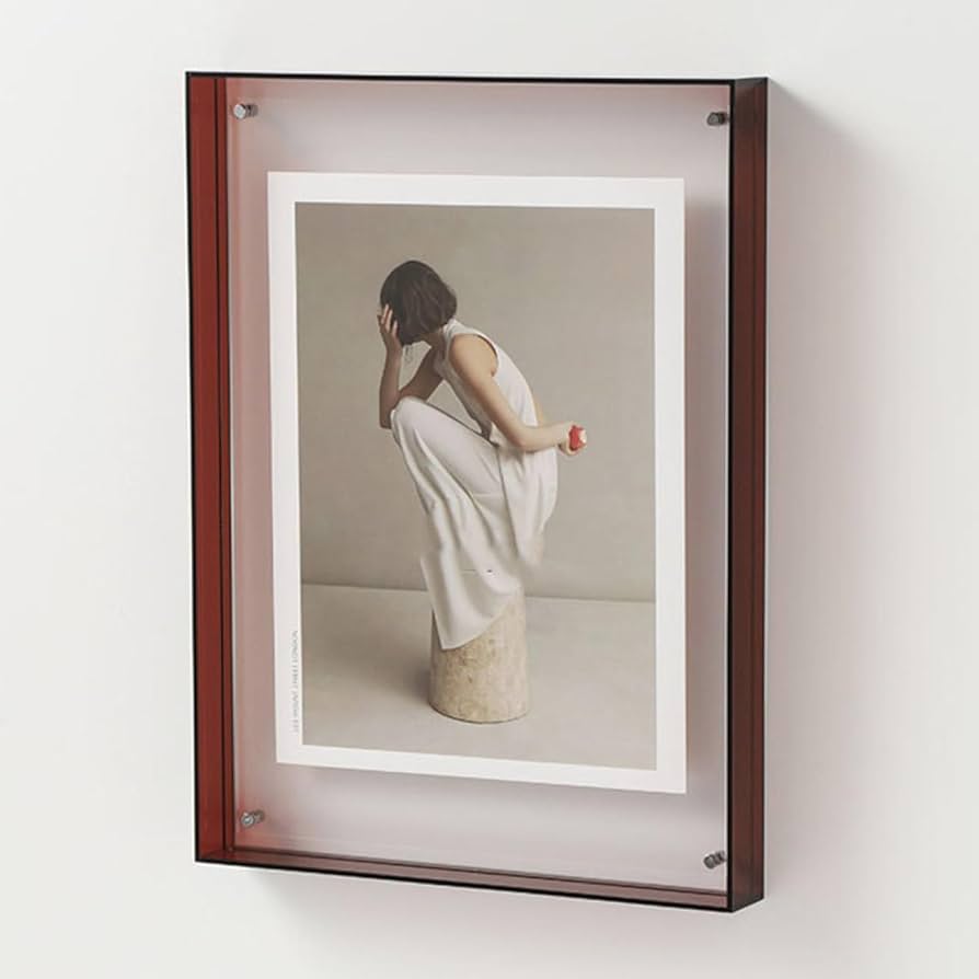 美品:処分】F20 パールゴールド アクリル額縁 マット入り 紐付き 美品