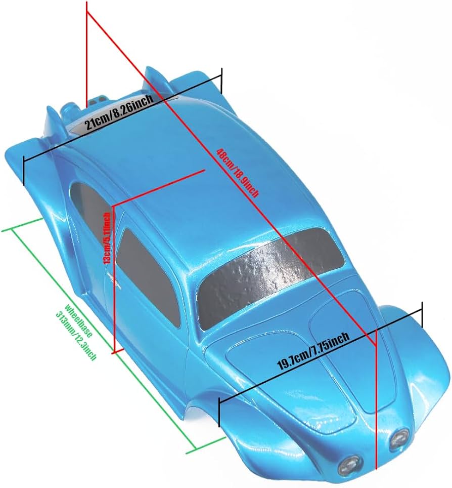Amazon | SANTAIZI 313mm ホイールベース RCボディ ビートル LEXAN PC
