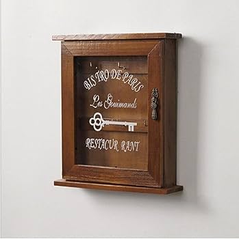 Amazon.co.jp: キーボックス 木製 6本収納可能 飾り キーキャビネット