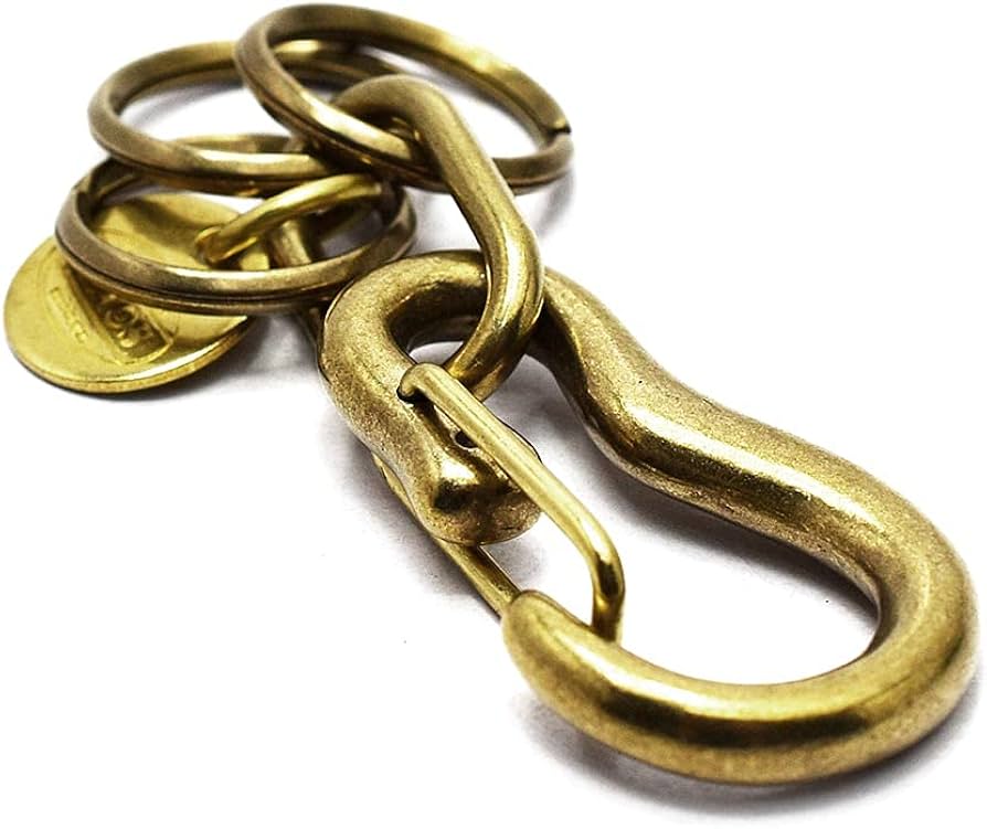 Amazon.co.jp: 真鍮カラビナキーフック キーホルダー ブラスキーフック