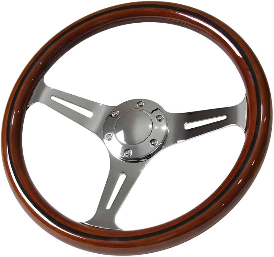 Amazon | ウッドステアリング クラシックタイプ クロームスポーク N35W