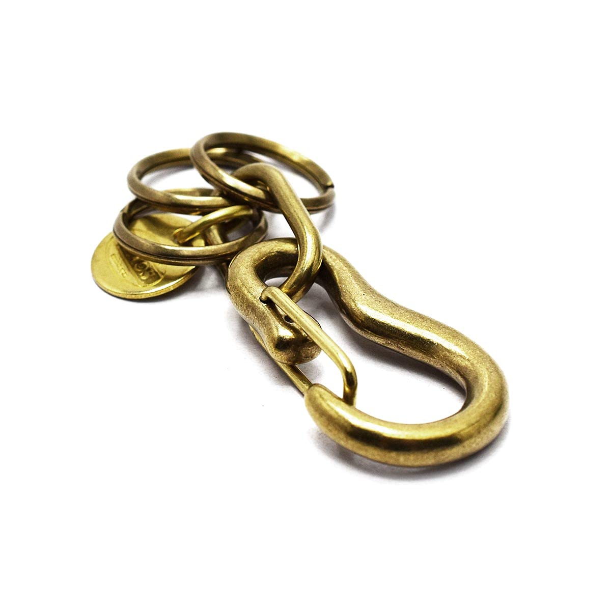 Amazon.co.jp: 真鍮カラビナキーフック キーホルダー ブラスキーフック