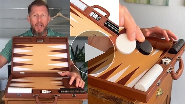 Amazon.com: 19-inch Premium Backgammon Set - Dark Brown Board