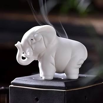 Amazon.co.jp: はくしょう 白象 置物 オブジェ 動物 インテリア 磁器製