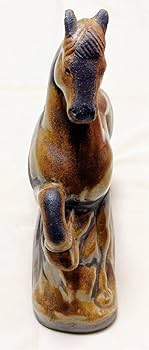 Amazon.co.jp: 陶芸 備前焼 作家作品（裏印あり）干支の午馬 馬の置物