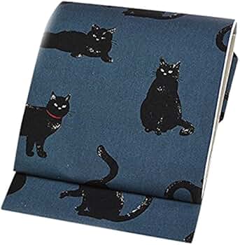 Amazon | [和ごころきもの屋] ねこ柄 綿 仕立上り 洗える 九寸 名古屋