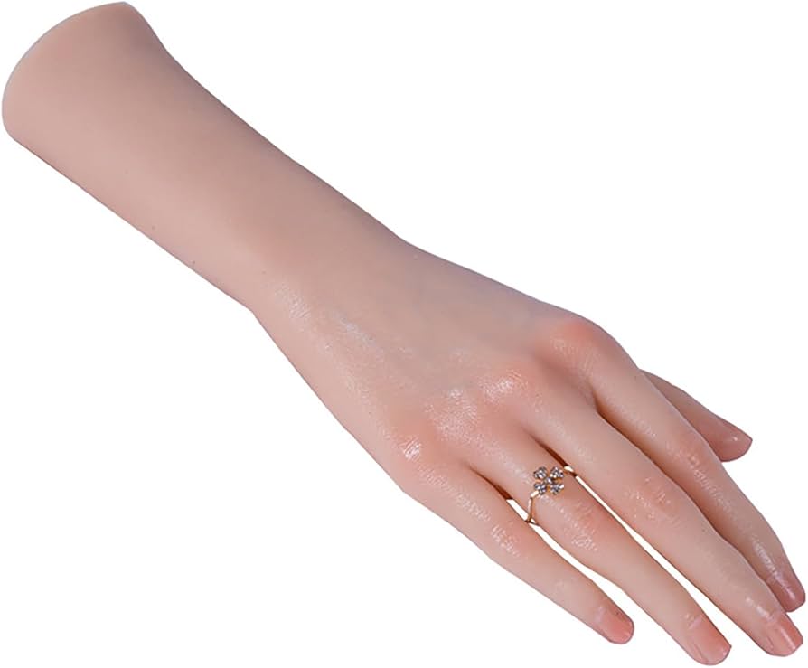 新品】ネイルアート用手モデル 肌色骨折あり左手 指輪ブレスレット用