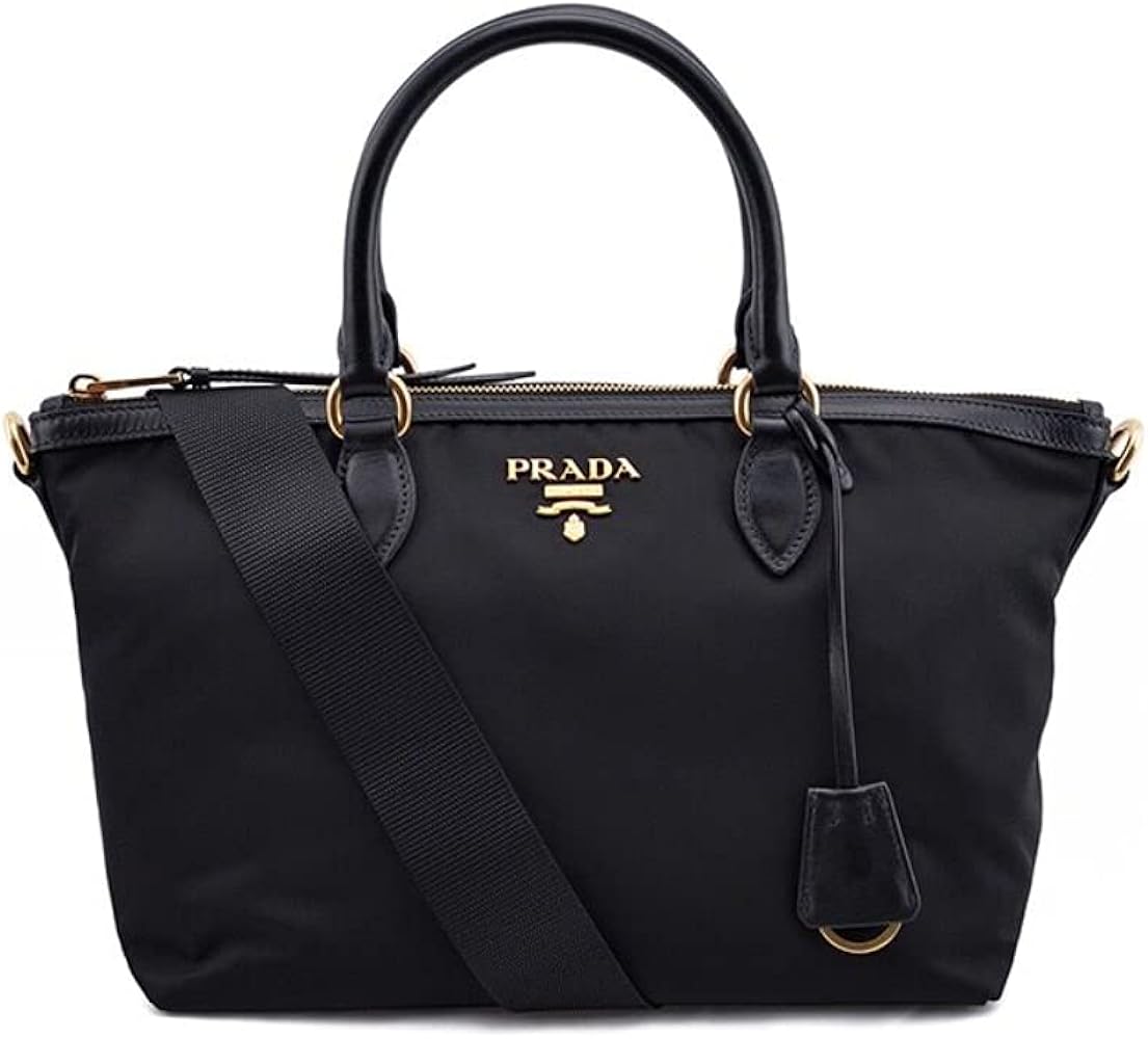 PRADA ラタン トートバッグ ベージュ/ブラック 1BG835 PRADA ラタン
