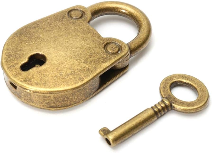 Amazon.co.jp: 南京錠 小型 アンティーク レトロ 古錠前 錠 鍵 ミニ