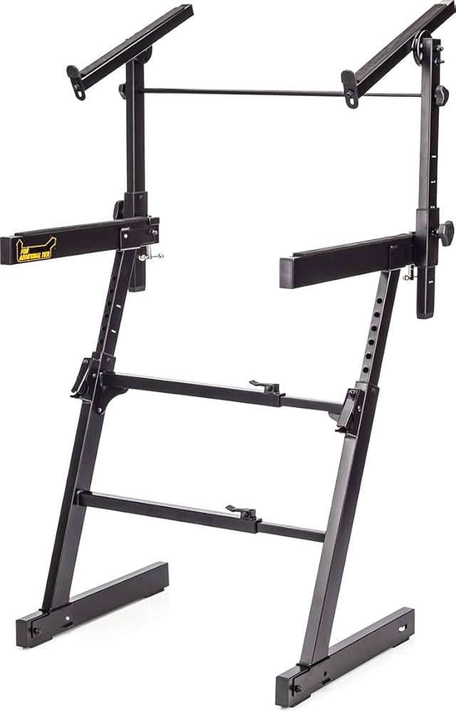Amazon.com: Hercules KS410B Auto Lock Double Tier Z KB Stand Black