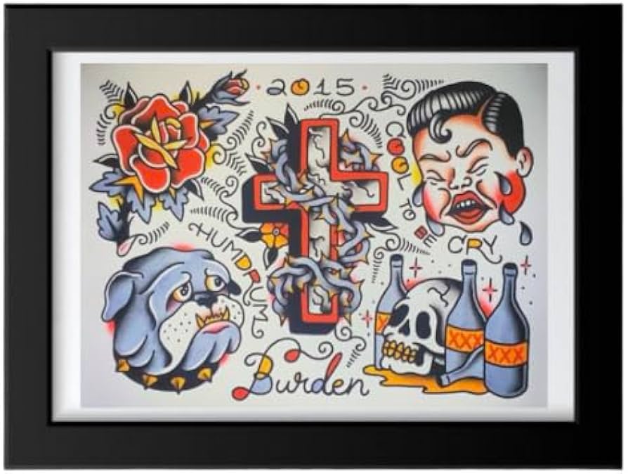 Amazon.co.jp: アメリカンタトゥー 刺青 刺繍 ポスター キャンバス