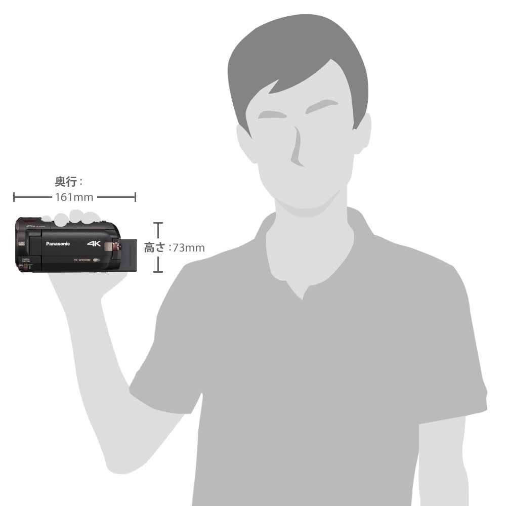 Amazon.co.jp: パナソニック 4Kビデオカメラ WX970M ワイプ撮り 軽量