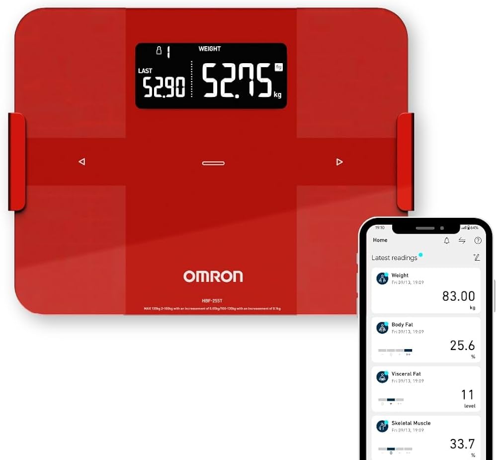Omron Body Composition Monitor HBF-255T, Red : Amazon.sg: Health