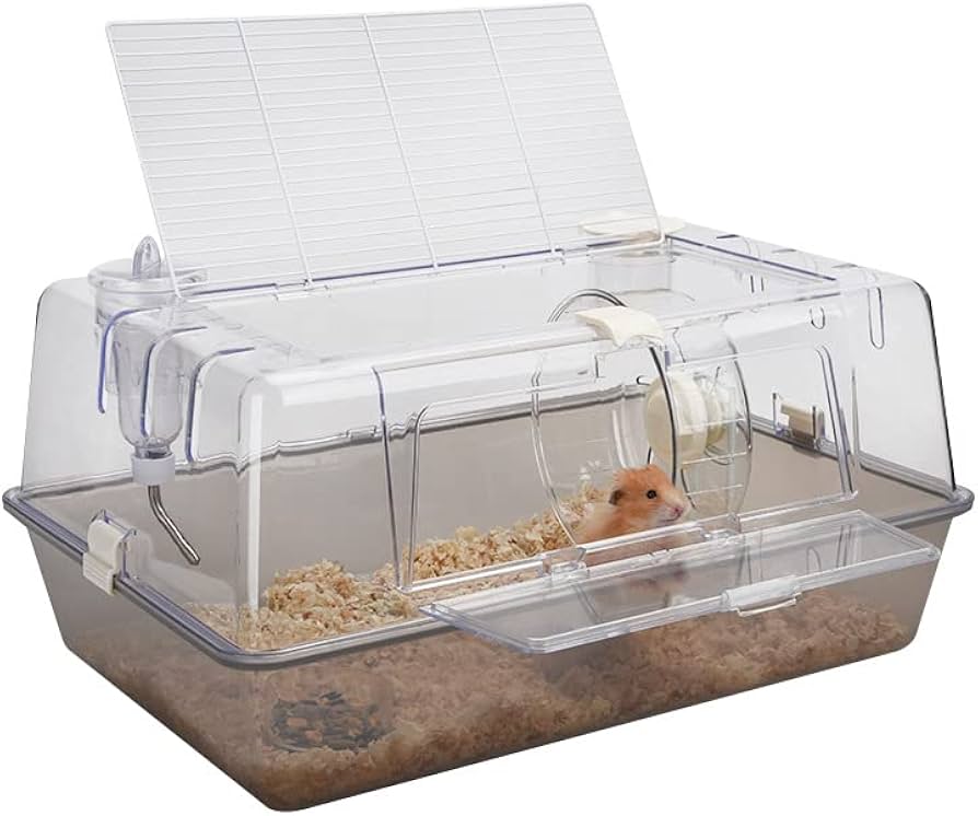 Amazon | HeyDear ハムスター ケージ 全面クリア 全透明 大きい 深め