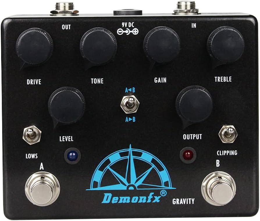Amazon.com: Demonfx DFG Gravity Dual Channel Overdrive w/Clipping