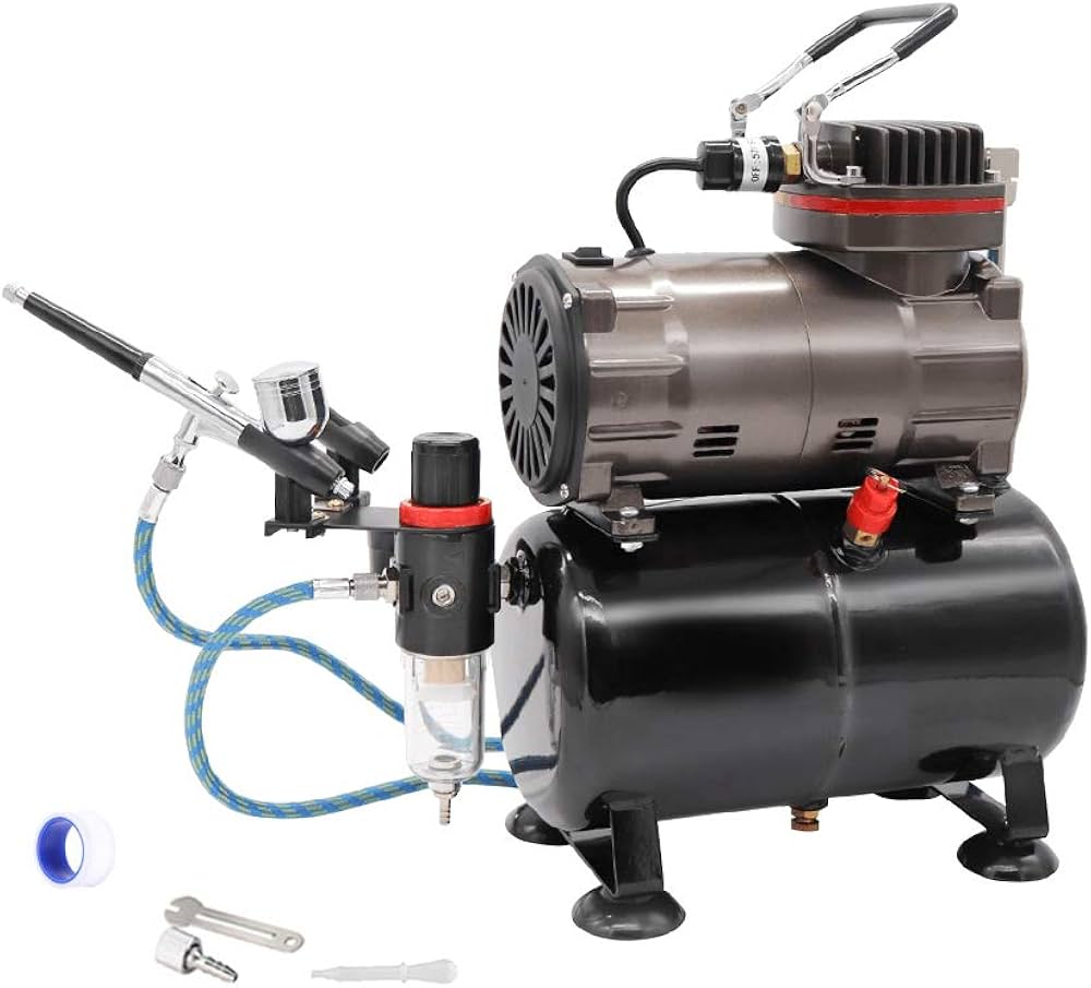 Amazon | エアーブラシスターティングキット オイルレス3Lタンク付き