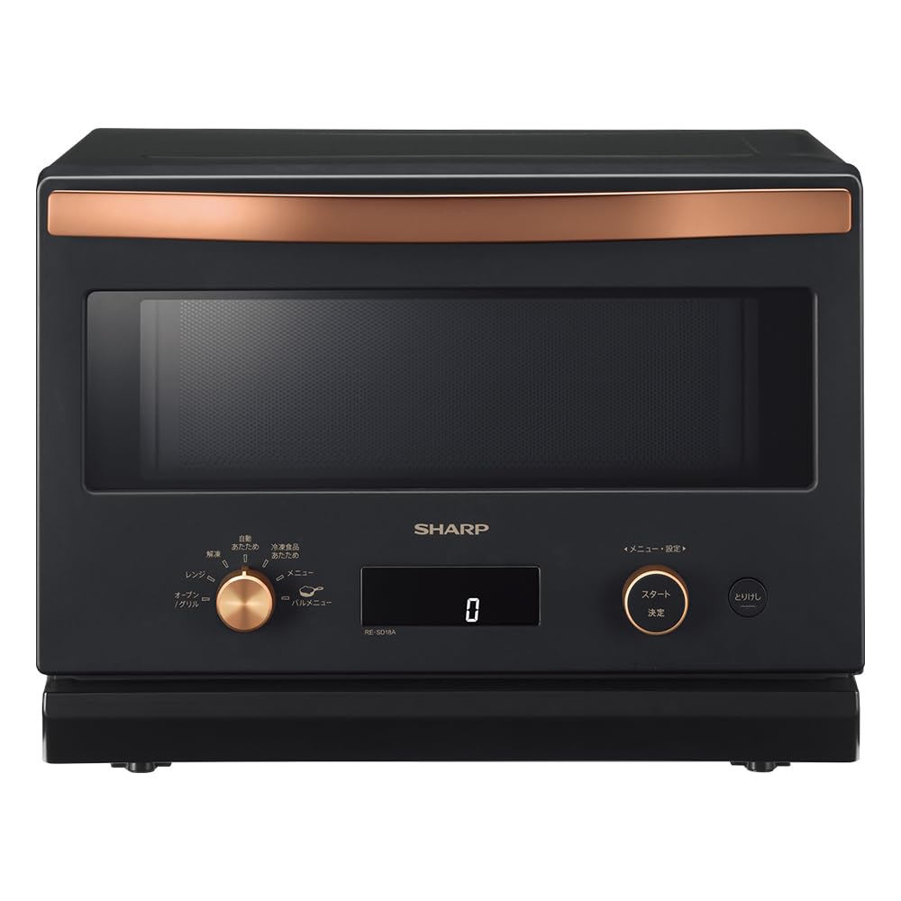Amazon | シャープ オーブン レンジ RE-SD18A-B ブラック フラット