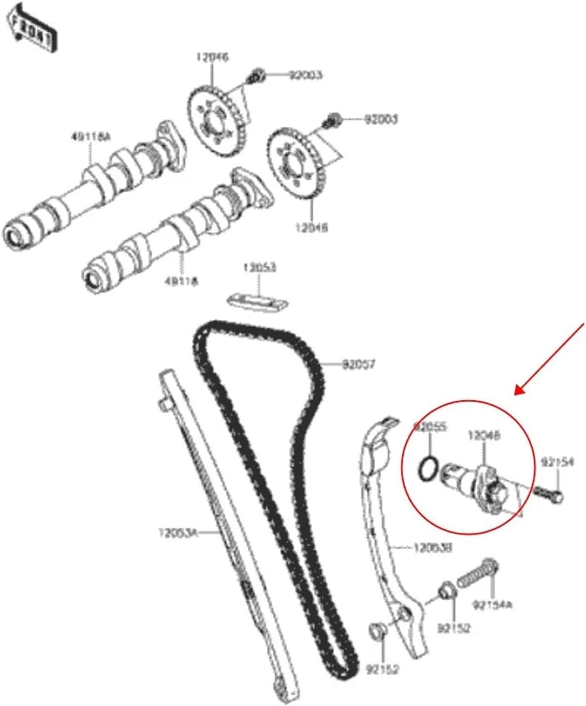 オートバイ用ローラーチェーン 82リンク カムトランスミッション駆動