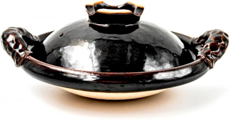 Amazon | 土楽窯 黒鍋 8寸（2人用） 【土鍋 土楽窯 伊賀焼】 | 圡楽 | 土鍋