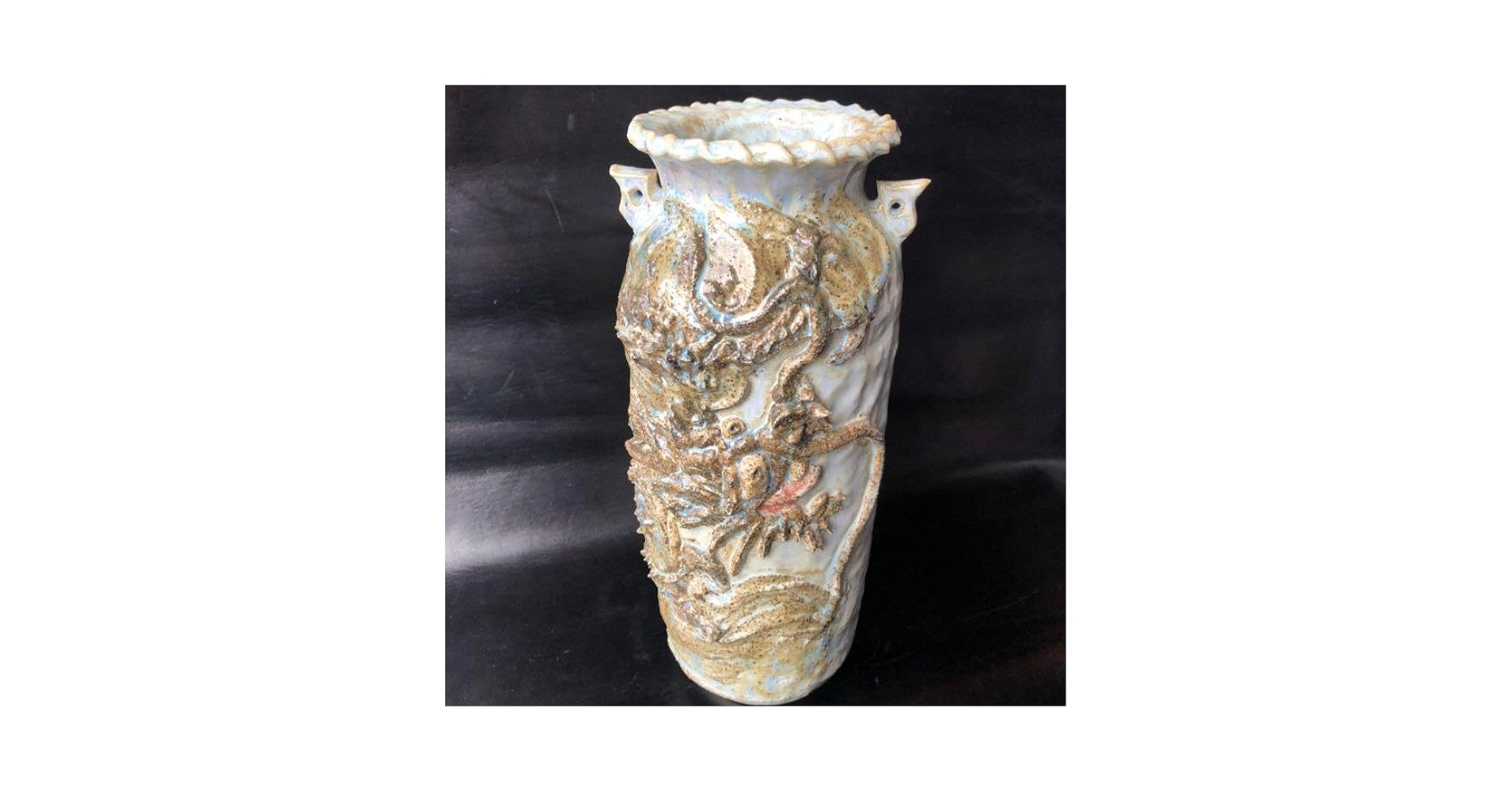 人間国宝級◇蔵から凄い龍が舞う壺が出てきた、壺、花瓶、花道具