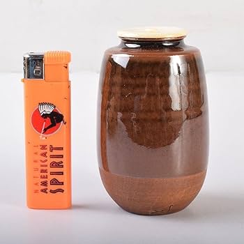 Amazon.co.jp: 茶道具 加藤唐三郎造 古瀬戸 肩衝茶入 袱紗付 共箱 V